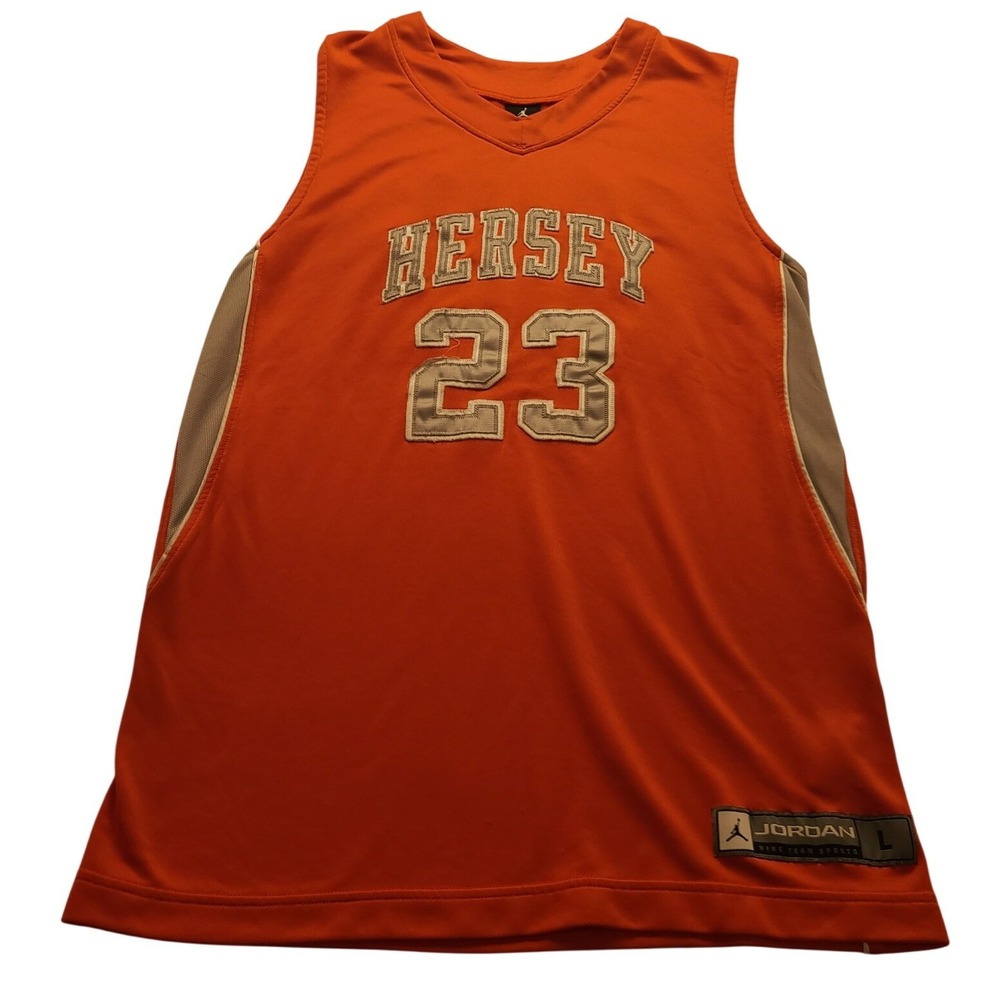 Jordan Nike Team Sports Hersey 23 Basketball Jersey Orange Mens‎ Large NWOT